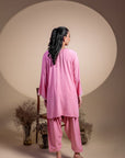 Khushboo & Pankaj Blush Pink Lace Detail Kurta Set