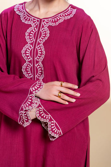 Khushboo &amp; Pankaj Deep Pink Embroidered Kurta Set
