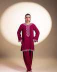 Khushboo & Pankaj Deep Pink Embroidered Kurta Set