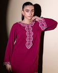 Khushboo & Pankaj Deep Pink Embroidered Kurta Set