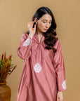 Khushboo & Pankaj Rose Sand Embroidered Kurta Palazzo Set