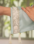 Khushboo & Pankaj Sage Green Embroidered Suit Set with Dupatta