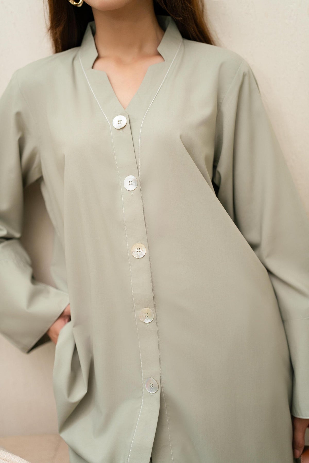 Khushboo &amp; Pankaj Stone Veil Cotton Tunic Co-Ord Set