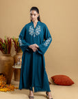 Khushboo & Pankaj Teal Embroidered Kurta Set