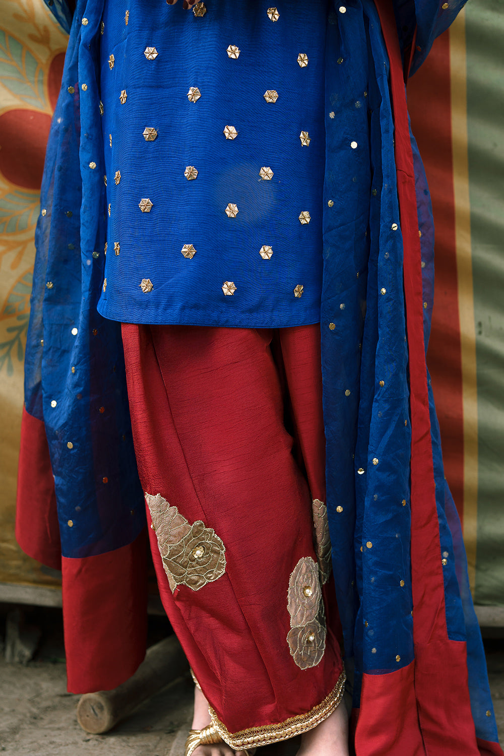 Khushboo &amp; Pankaj Midnight Blue Gota Work Kurta Set