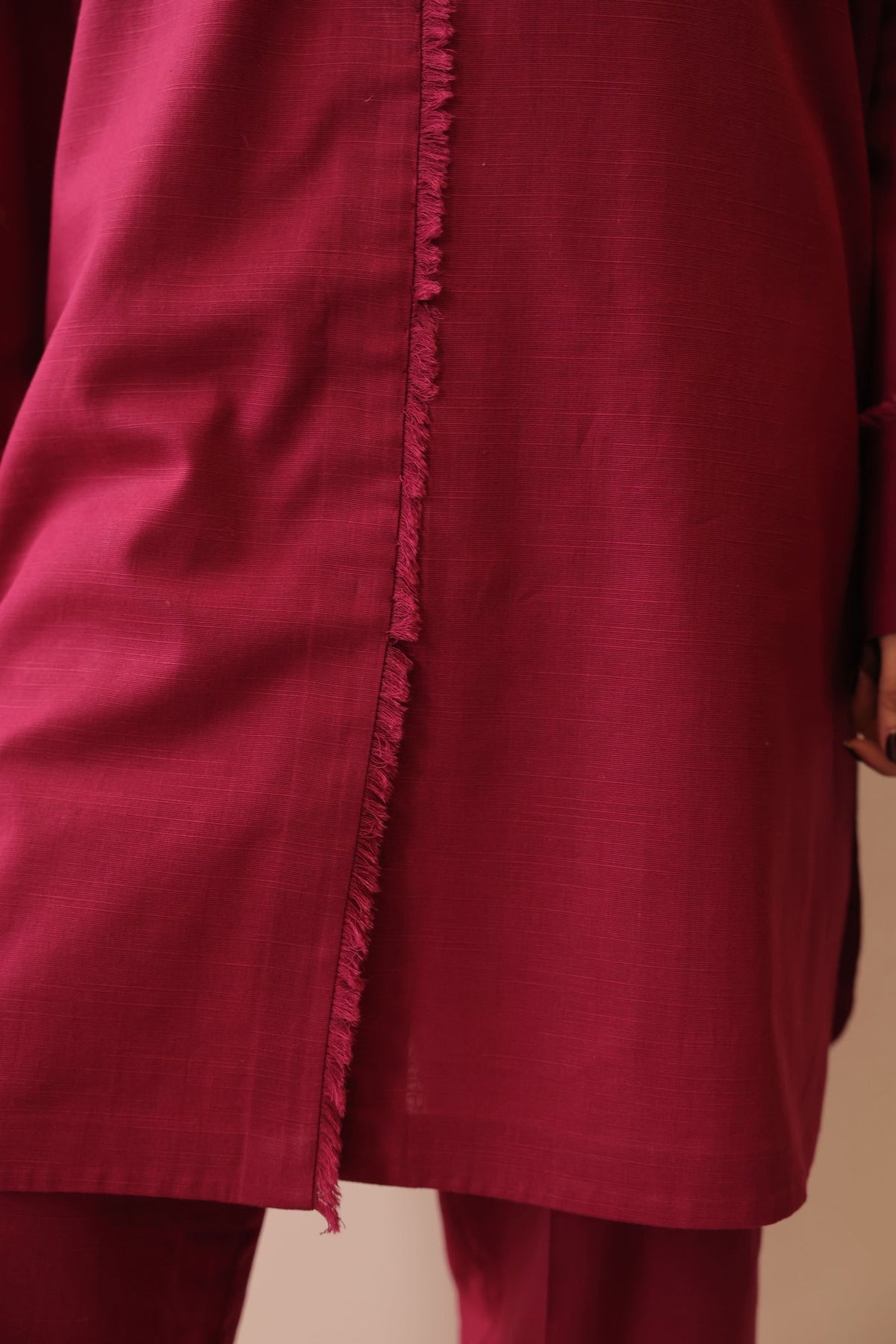 Khushboo &amp; Pankaj Rosewood Raw Edge Co-ord Set