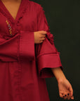 Khushboo & Pankaj Rosewood Raw Edge Co-ord Set