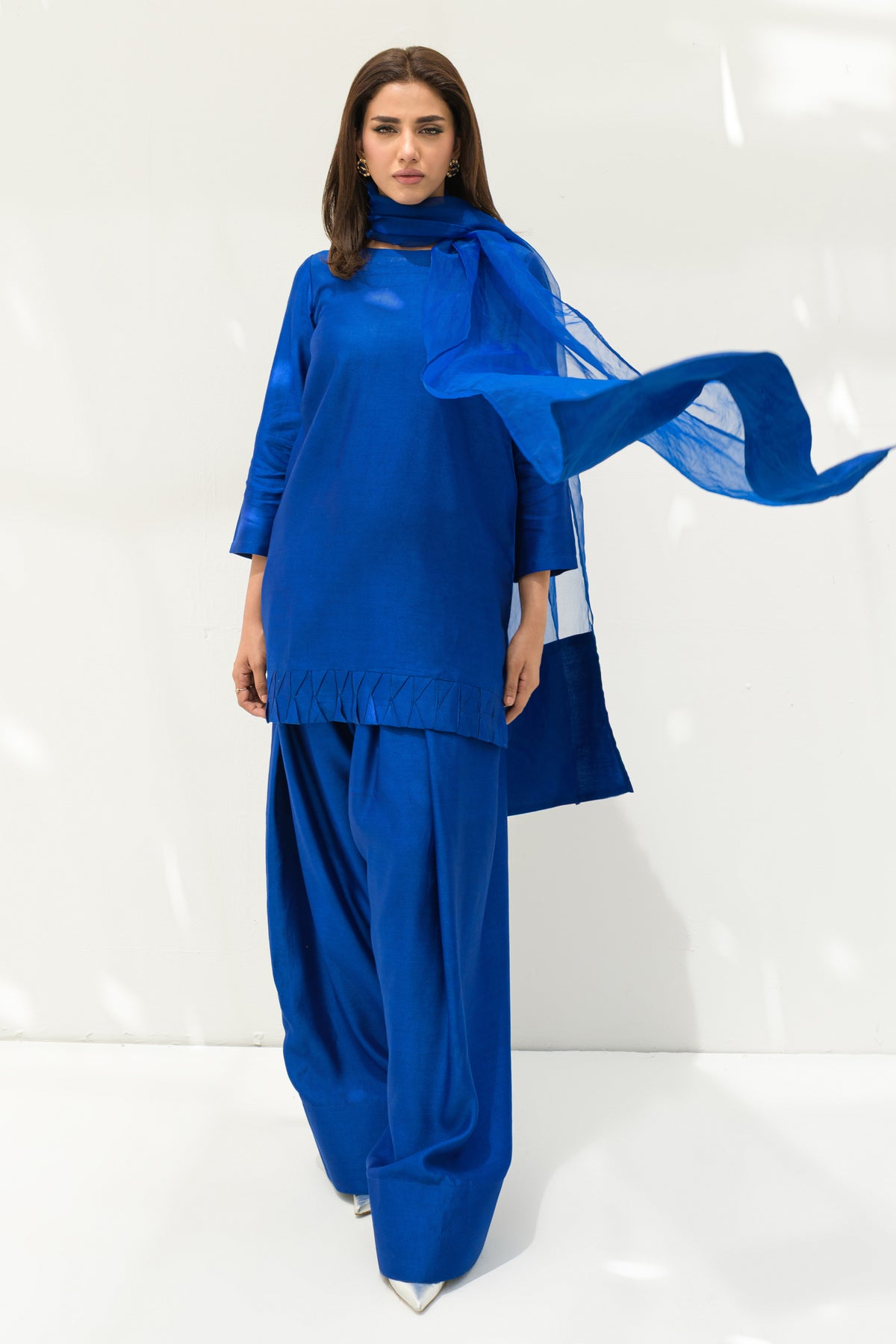 Electric Blue solid Farshi Salwar Set