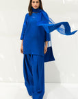 Electric Blue solid Farshi Salwar Set