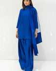 Electric Blue solid Farshi Salwar Set