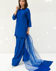 Electric Blue solid Farshi Salwar Set