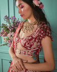 Red Lehenga With Elephant Elements