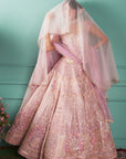 Lilac Lehenga With Seven Vows Elements
