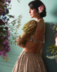 Black & Green Lehenga With French Chateau Elements
