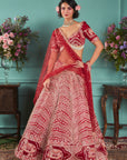 Red Lehenga With Elephant Elements