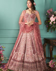 Rust/Rose Lehenga With French Chateau Elements