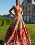 Red and Green Lehenga Set