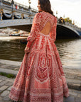 Red Puff- Sleeve Lehenga Set