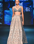 2 Pannel French Blue Lehenga Set