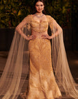 Champagne Shower Lehenga Set. 3 (Lehenga + Blouse + Cape)