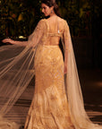 Champagne Shower Lehenga Set. 3 (Lehenga + Blouse + Cape)