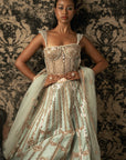 Golden Lehenga Set. 3 (Lehenga + Blouse + Dupatta)