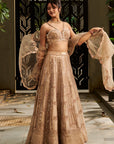 Golden Lehenga Set. 3 (Lehenga + Blouse + Dupatta)
