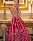 Plum Blossam Red lehenga set