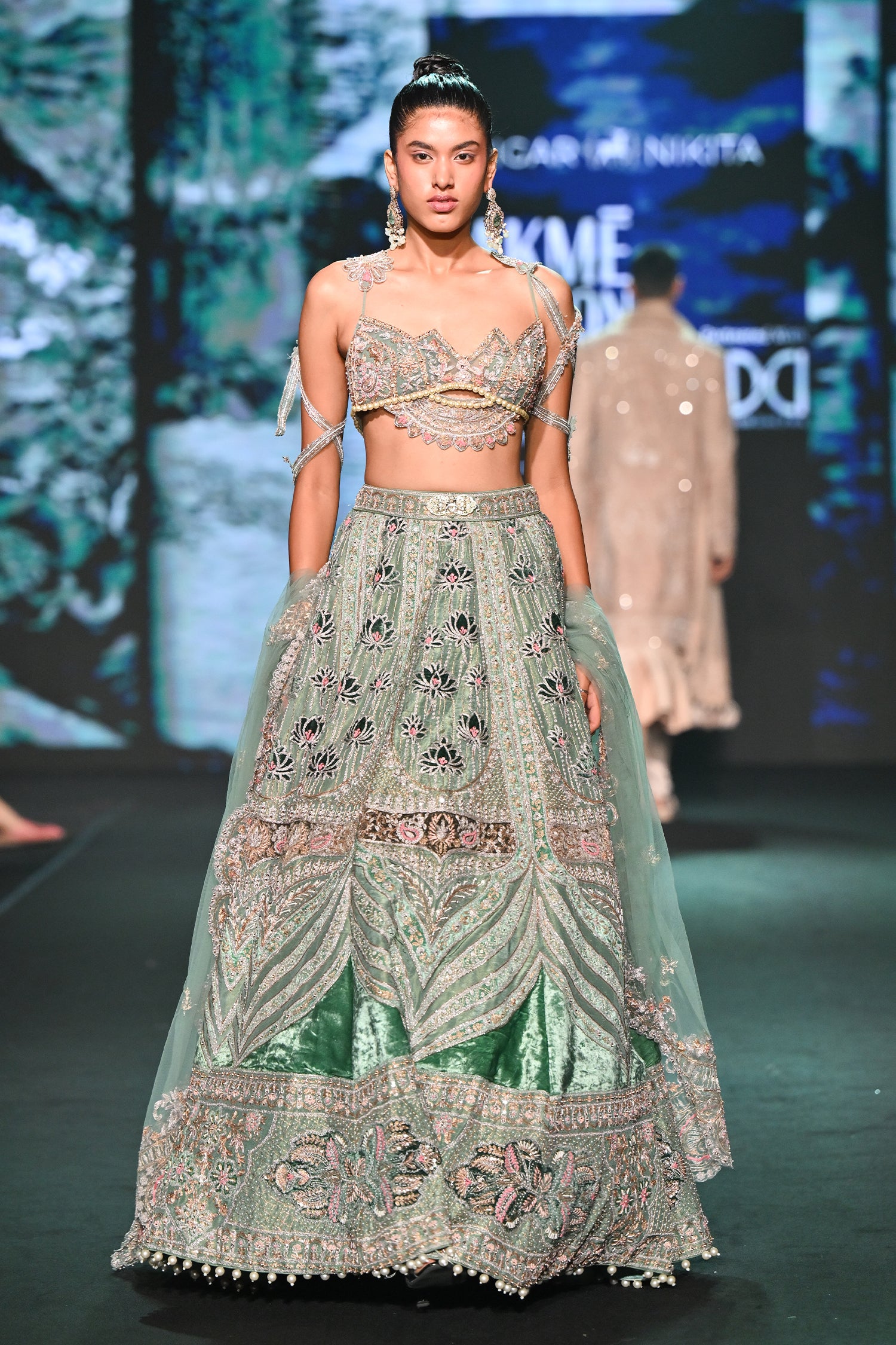 Lotus Teal Lehenga Set