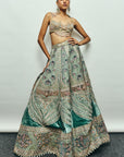 Lotus Teal Lehenga Set
