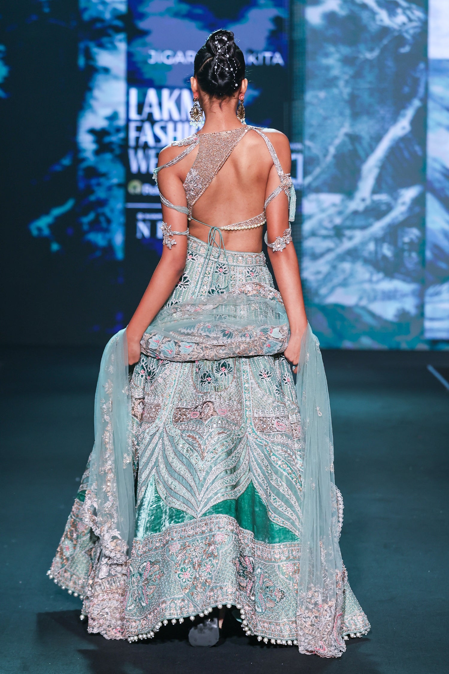 Lotus Teal Lehenga Set