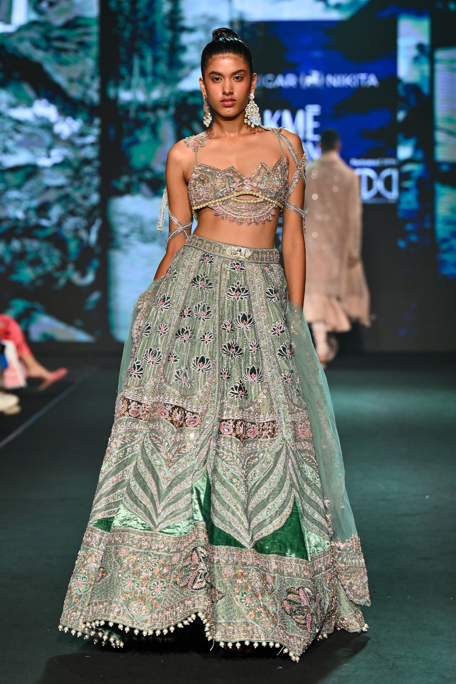 Lotus Teal Lehenga Set