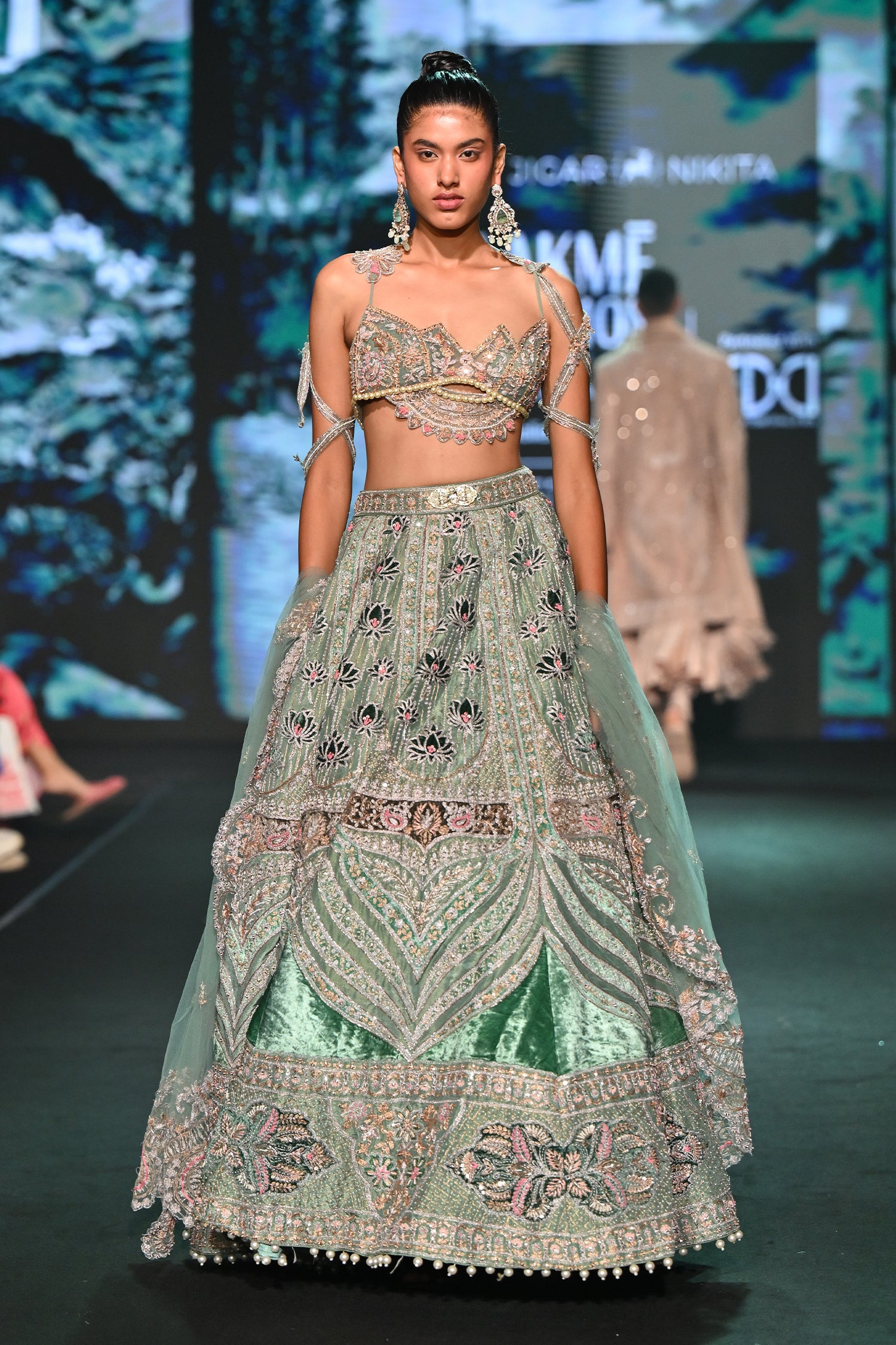 Lotus Teal Lehenga Set