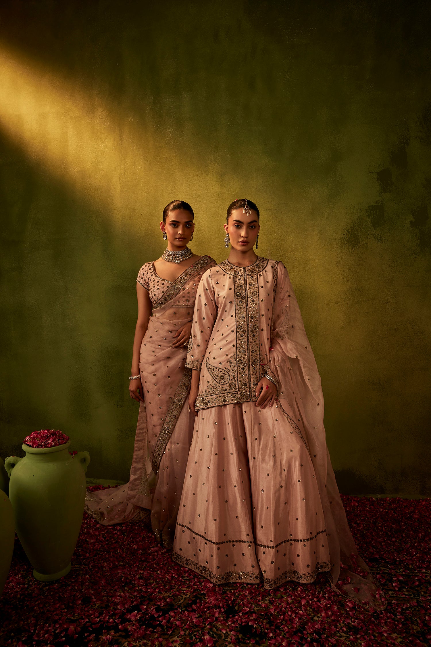 Pink Hand Embroidered Kurta Set