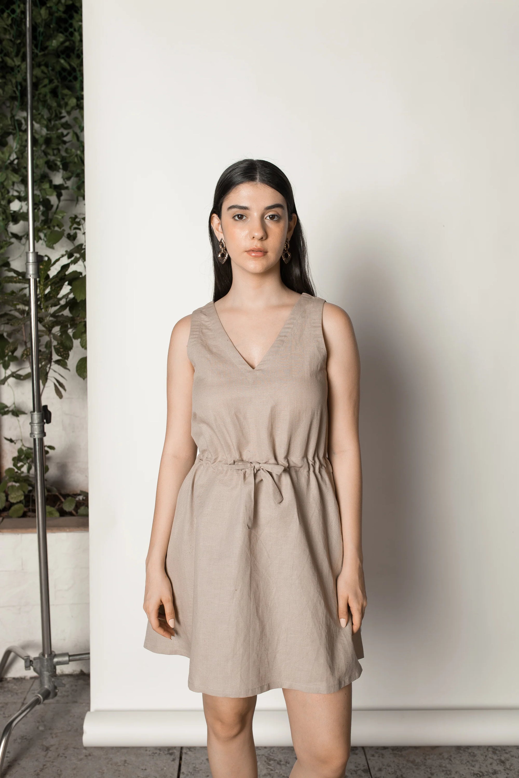 DRAWSTRING WAIST SUNDRESS