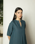 PLEATED A-LINE MAXI