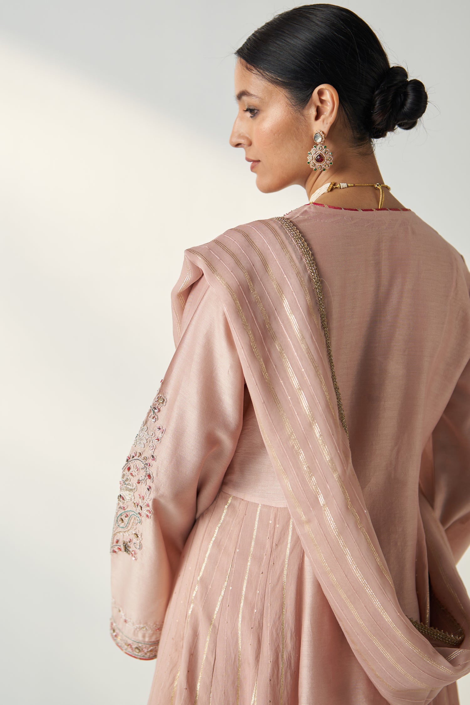 Palak Blush Pink Anarkali Pant Set