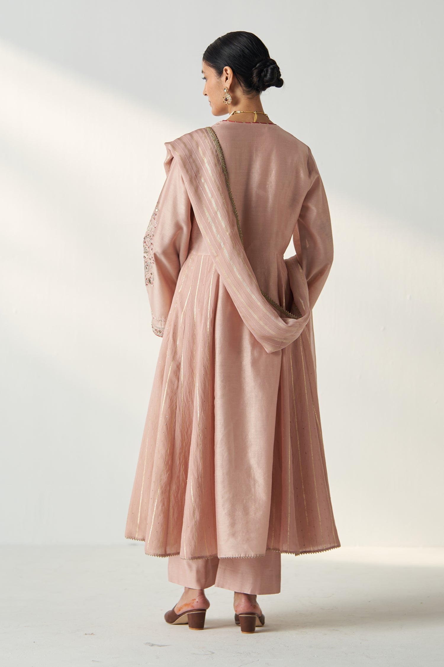 Palak Blush Pink Anarkali Pant Set