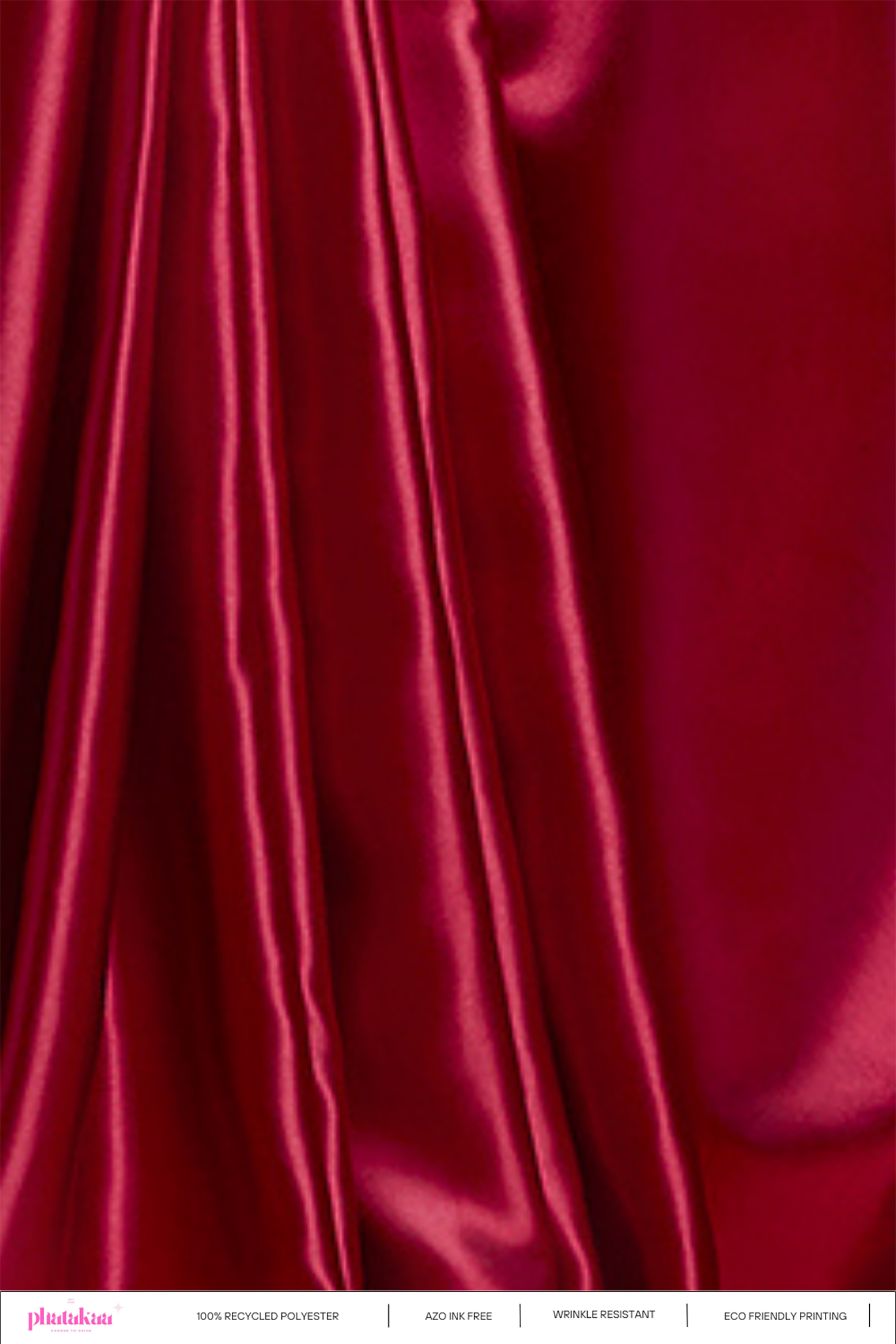 Red Satin Embroidered Saree Set