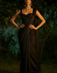 Noir corset saree Set