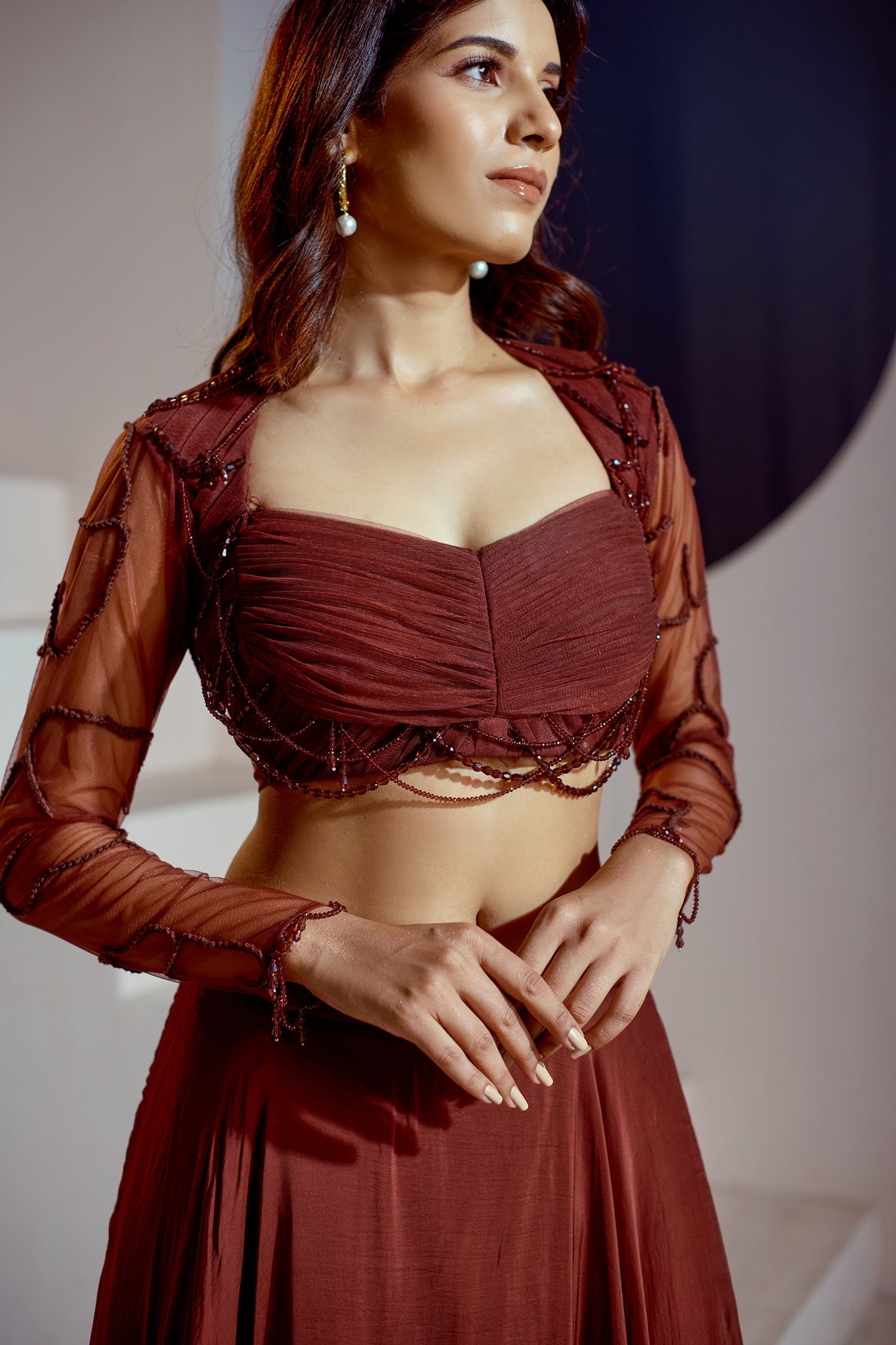 Brown Lehenga set
