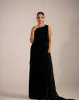 Noir Velvet Straight Suit with Dupatta