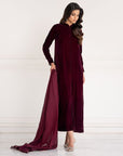 Maroon Luxe Velvet Suit Set