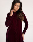 Maroon Luxe Velvet Suit Set
