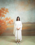 WHITE & PINK + EMBROIDERY + COTTON SILK & GEORGETTE + KURTA SET + 3 PCS