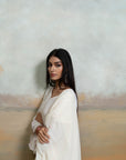 WHITE & PINK + EMBROIDERY + COTTON SILK & GEORGETTE + KURTA SET + 3 PCS