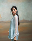 POWDER BLUE + LACE & ORGANZA DETAILING + ORGANZA + PEPLUM SET + 2 PCS
