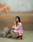 PINK + KASHMIRI EMBROIDERY + COTTON SILK + KURTA + 1 PC