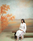 OFF WHITE + EMBROIDERY + COTTON SILK + KURTA + 1 PC