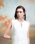 WHITE + SELF WORK + ORGANZA + KURTA SET + 3 PCS